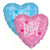 Baby Girl and Boy Foil Balloons including It's a Boy, It's a Girl Twins and Happy Birthday - Size: 45 x 45 cm for Nottingham and UK tracked delivery.