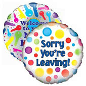 Events Foil Balloons including Sorry, Welcome Back, Welcome, New Home, Retirement and Union Jack - Size: 45 x 45 cm for Nottingham and UK tracked delivery.