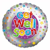 Get Well Foil Balloons including Get Well Soon, Feel Better Soon and Hope You're Feeling Better - Size: 45 x 45 cm for Nottingham and UK tracked delivery.