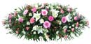 Funeral Coffin Spray - Pink & White Small Image