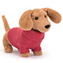 Jellycat Sweater Sausage Dog Pink Small Image