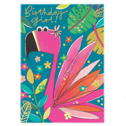 Walk On The Wild Side Flamingo Birthday Card