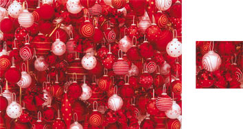 Red Baubles Photowrap Wrapping Paper