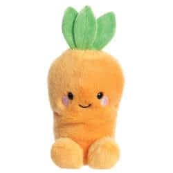Aurora Palm Pals Cheerful Carrot soft toy. 
Coming with a cute smile, embroidered blushing cheeks, black eyes and small feet, this is the coolest carrot in town!
Cheerful Carrot sits perfectly in the palm of your hand, and is made from recycled material