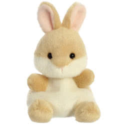 Palm Pals Ella Bunny soft toy by Aurora. This lovely lop is a great little companion to take out on adventures, without taking up too much room. Coming with beige and cream plush fur, pink perky ears and an adorable expression.