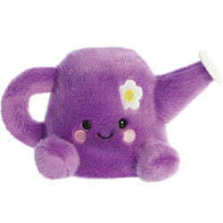 Palm Pals Flo Watercan soft toy by Aurora. This watering can comes with gorgeous deep purple plush fur, embroidered flower and blushing cheeks, small handle, and a really cute expression.