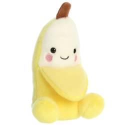 Palm Pals Gwen Banana by Aurora. This fun little banana soft toy fits perfectly into the palm of your hand. Coming with vibrant fluffy yellow fur skin, with a white fluffy centre, and peeled front to reveal an adorable face. Finished with a sweet smile, a