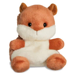 Aurora Palm Pals Nibbles Squirrel soft toy. This adorable woodland cutie loves to play and explore. Coming with gorgeous red and cream plush fur, big eyes, bushy tail,
and a really cute expression.