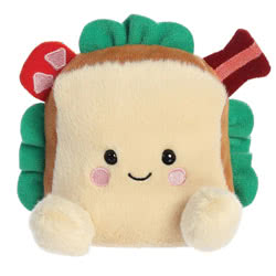 Palm Pals Tomas BLT by Aurora featuring beige plush with green felt lettuce and red felt bacon and tomato.
