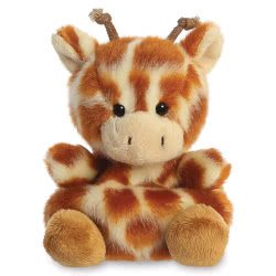 Aurora World Palm Pals Safara Giraffe. This safari pal comes with two-tone giraffe patterned fur, protruding ossicones, and little ears. Safara Giraffe is made from recycled materials, and is part of a huge collectible Palm Pal range.