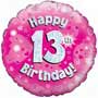 13th Birthday Girl Balloon Small Image