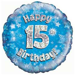 15th Birthday Boy Balloon