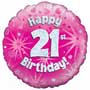 21st Birthday Girl Balloon Small Image