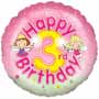 3rd Birthday Girl Balloon Small Image