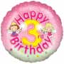 Balloons 3rd Birthday Girl Balloon Uninflated