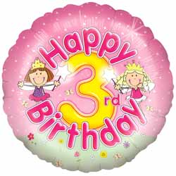 3rd Birthday Girl Balloon