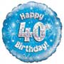 40th Birthday Boy Balloon Small Image