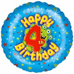 4th Birthday Boy Balloon