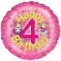 4th Birthday Girl Balloon Small Image