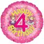 Balloons 4th Birthday Girl Balloon Uninflated