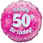 50th Birthday Girl Balloon Small Image