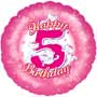 5th Birthday Girl Balloon Small Image