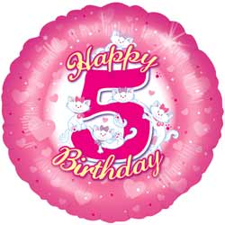 5th Birthday Girl Balloon