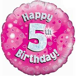 5th Birthday Girl Balloon