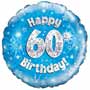 60th Birthday Boy Balloon Small Image