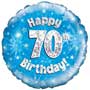 70th Birthday Boy Balloon Small Image