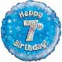 7th Birthday Blue Balloon Small Image