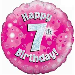 7th Birthday Girl Balloon