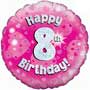 8th Birthday Girl Balloon Small Image