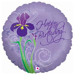 Birthday Iris Foil Balloon