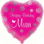 Happy Birthday Mum Foil Balloon Small Image