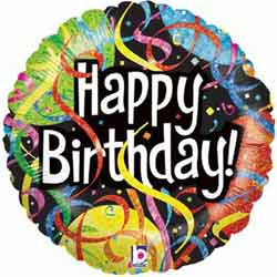 Happy Birthday Streamers Balloon