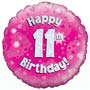 11th Birthday Girl Balloon