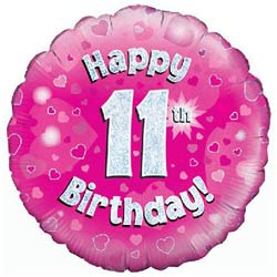 Oaktree UK 11th Birthday Girl Balloon