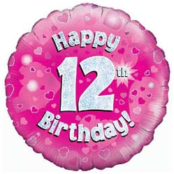 12th Birthday Girl Balloon