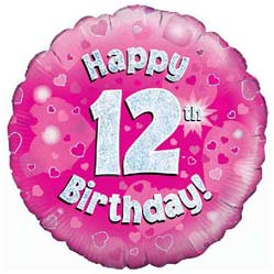 Oaktree UK 12th Birthday Girl Balloon