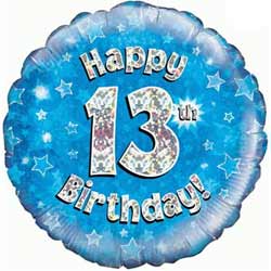 Oaktree UK 13th Birthday Boy Balloon
