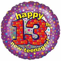13th Birthday Teenager Balloon
