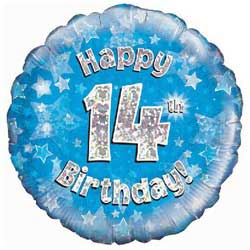 Oaktree UK 14th Birthday Boy Balloon