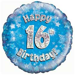 Oaktree UK 16th Birthday Boy Balloon