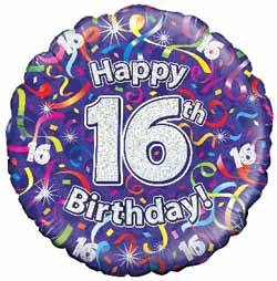 Oaktree UK 16th Birthday Balloon 