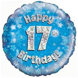 17th Birthday Boy Balloon