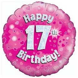 Oaktree UK 17th Birthday Girl Balloon