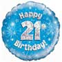 21st Birthday Boy Balloon