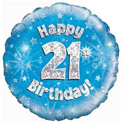 Oaktree UK 21st Birthday Boy Balloon