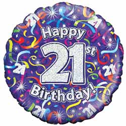 Oaktree UK Happy 21st Birthday Balloon